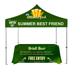 10' x 10' Commercial Grade Canopy Tent w/ 6ft Table Cover (Dye Sublimation)